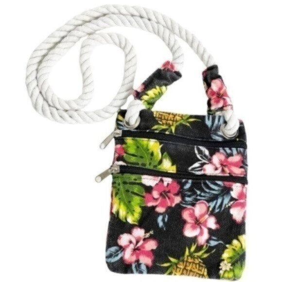 Cappelli  Straworld inc crossbody mini purse pineapple Hawaiian themed bag - Picture 2 of 11